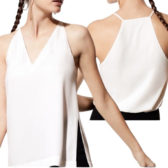 ARITZIA | BABATON Morris Racerback Top Pink Sleeveless V-Neck Flowy Blouse Small - Picture 6 of 8